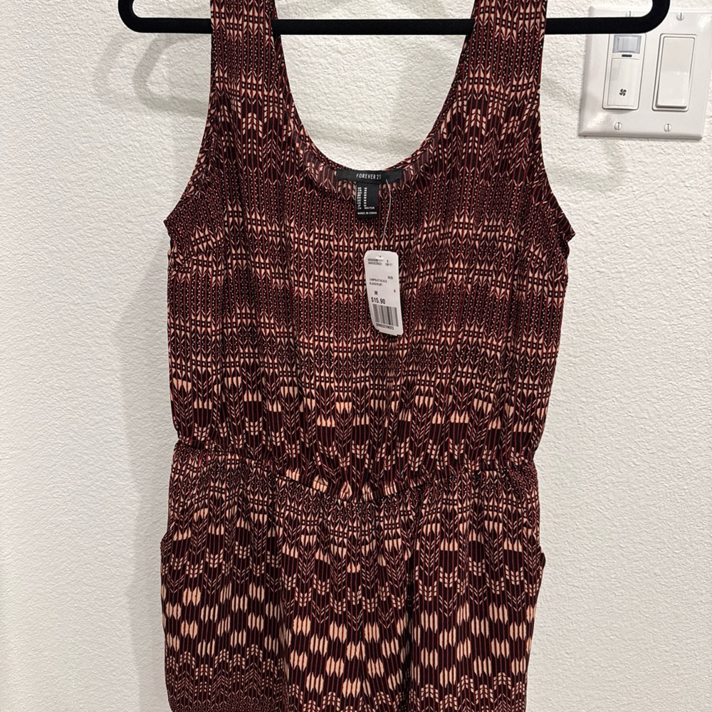 Forever 21 Maroon Patterned Romper